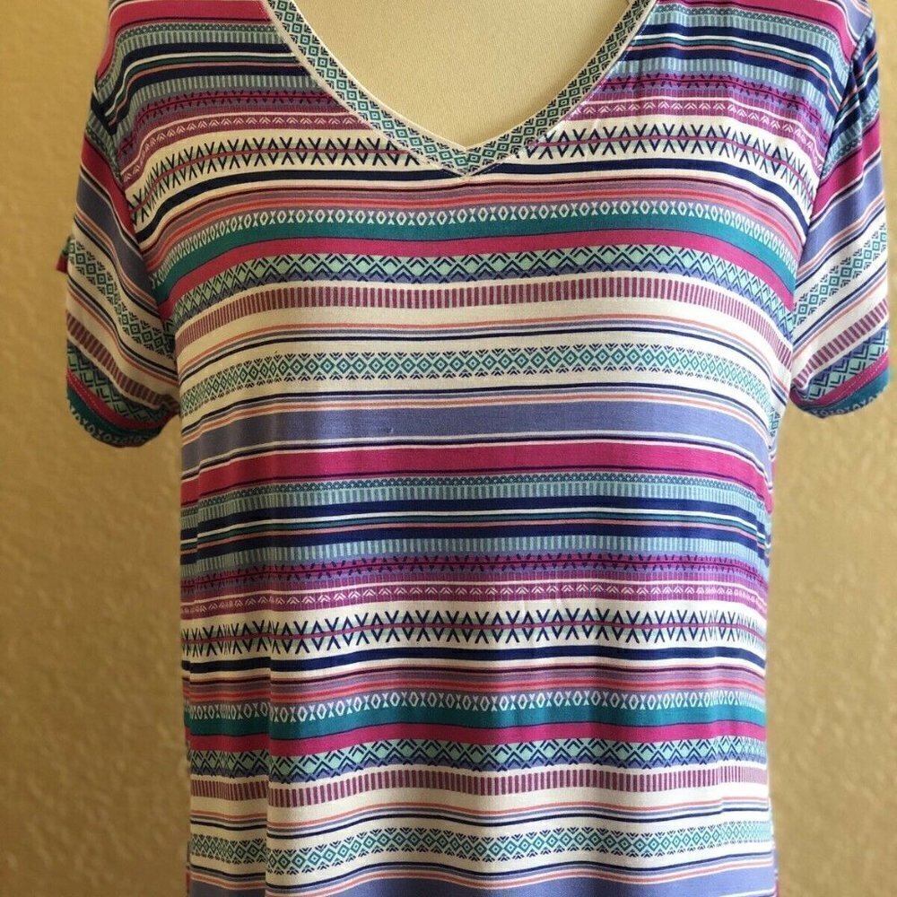 Natural Reflections® Stripe Sleep Shirt Nightgown - Picture 4 of 9